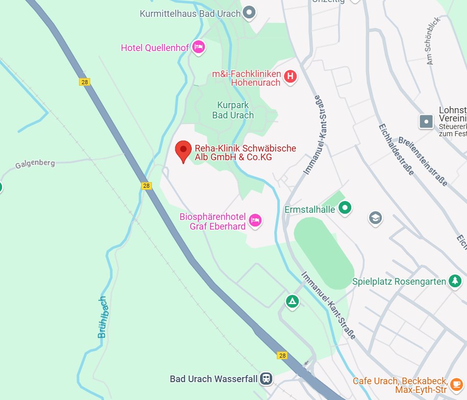 Google Maps - Standort Reha Klinik Schwäbische Alb